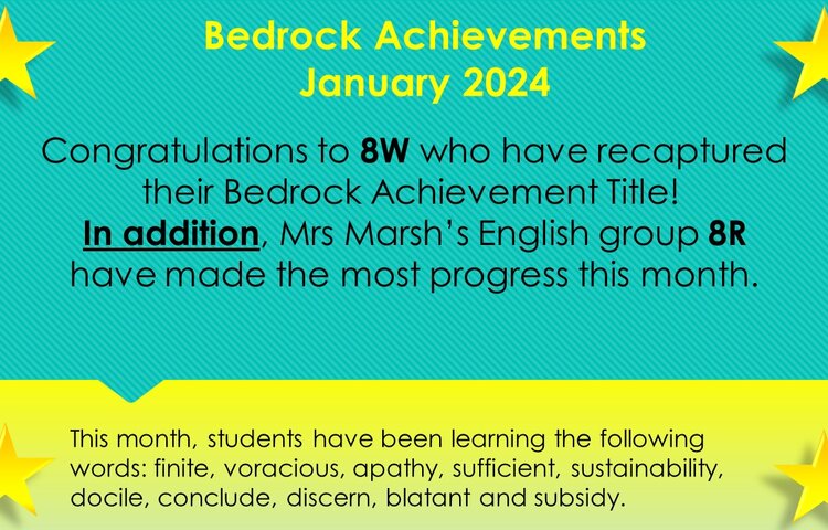 Image of Bedrock Achievements - January 2024