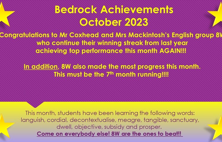 Image of Bedrock Achievements - October 2023
